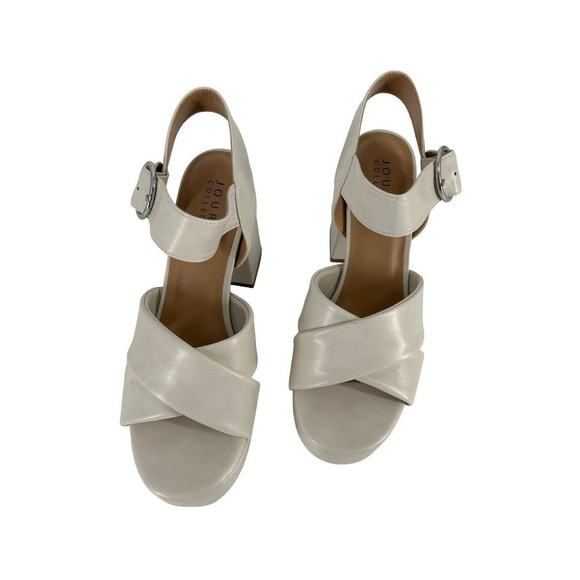 Journee Collection Womens Akeely Foam Mid Heel Platform Sandals Sz 9.5 Note Flaw - Picture 6 of 16